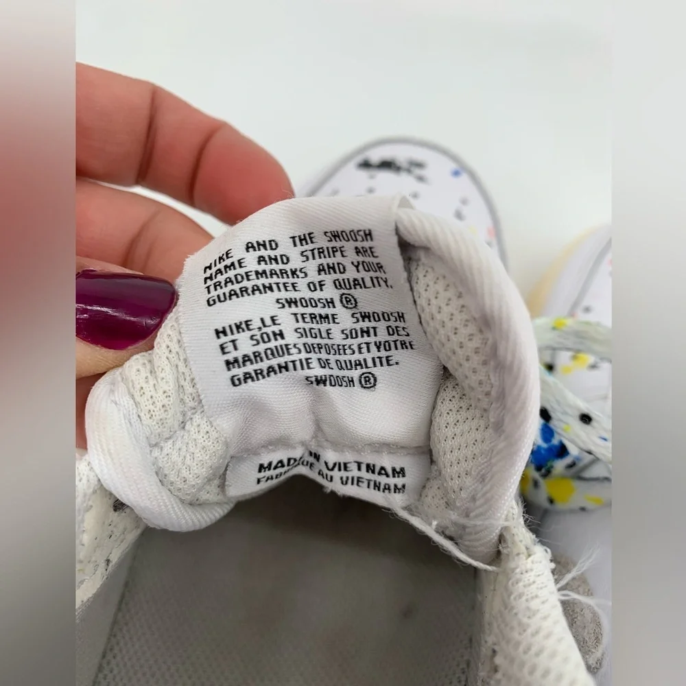 Nike White Air Force 1 '07 Lv8  Splattered Paint on White Sneakers Mens Size 8.5 - Picture 7 of 9